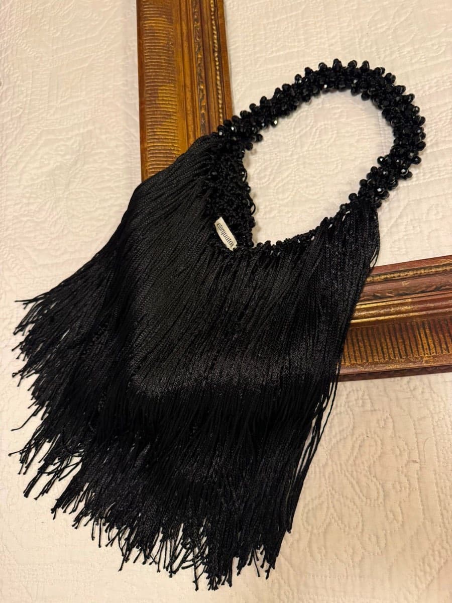 Bolsa Luar, peça de crochê feita à mão