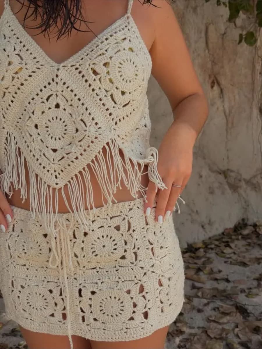 Conjunto Pipa, peça de crochê feita à mão